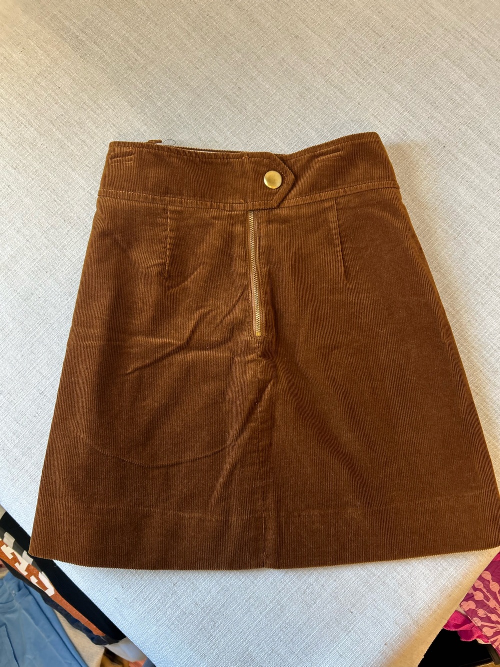 J. Crew Men's Corduroy Pants in Chestnut Brown with Brass Accent